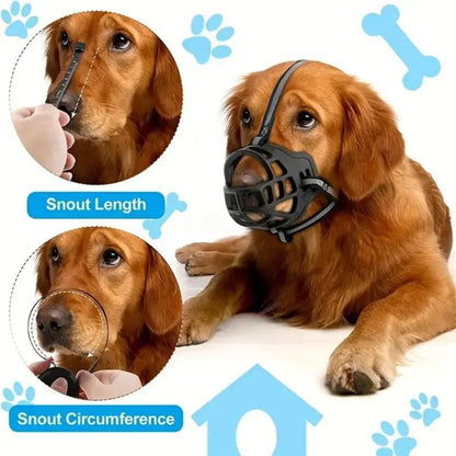 Comfortable Mesh Muzzle for Reactive Dogs with Adjustable Straps