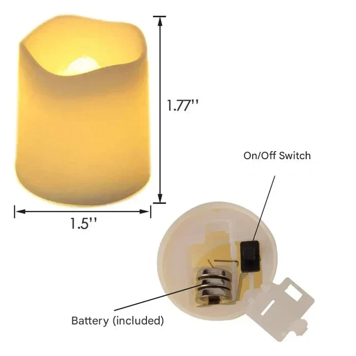 SafeGlow Battery-Powered LED Candles – 24-Pack