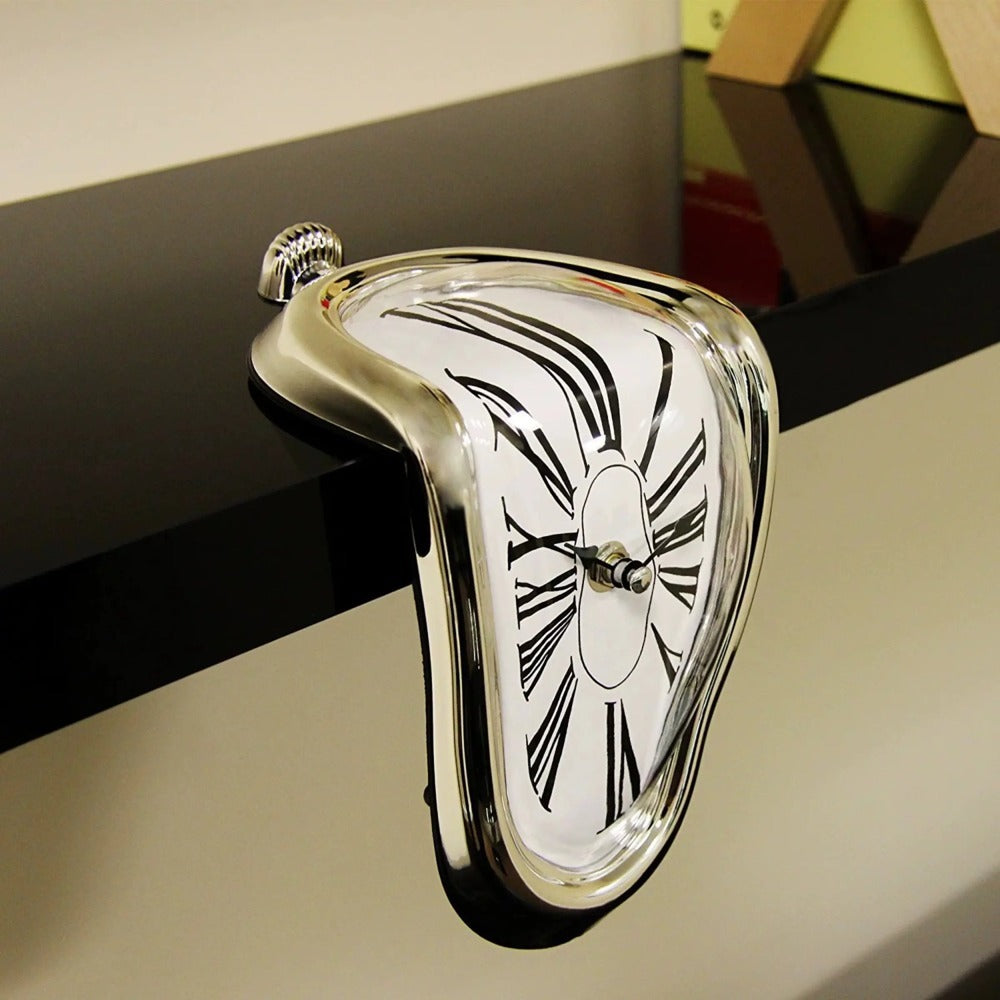 Roman Numeral Wall Clock with Melting Design