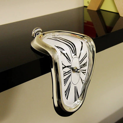 Roman Numeral Wall Clock with Melting Design