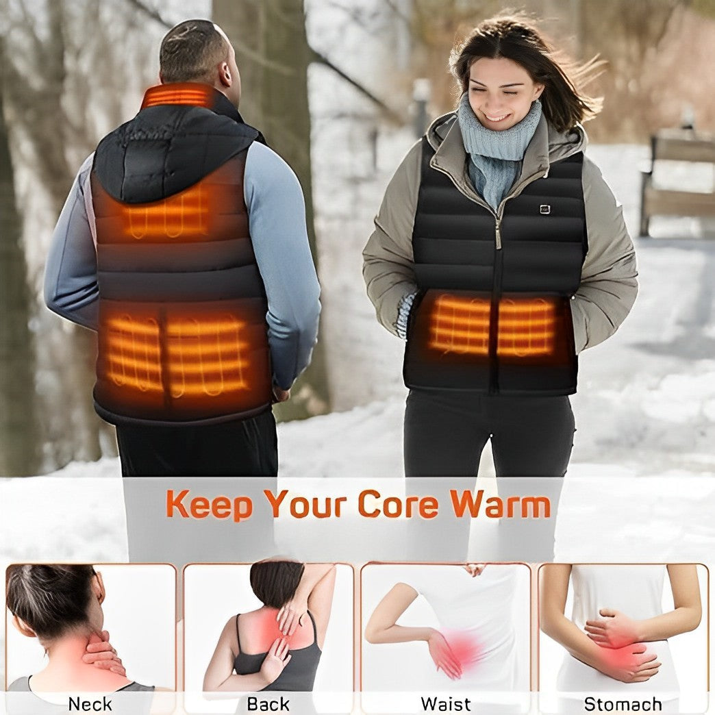 Heated Jacket for All with USB Rechargeable Battery - 4 Heating Zones, 3 Modes