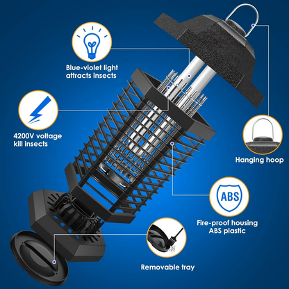 Steel Grid Insect Trap with Ultraviolet Bug Zapper