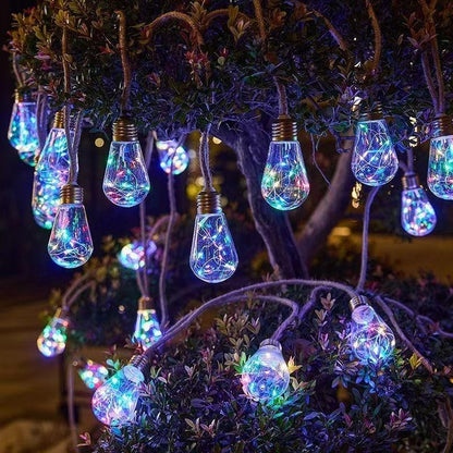 Outdoor Solar String Lights with Hemp Rope – 8 Lighting Modes, IP65