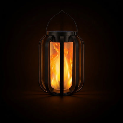 LED Lantern with Solar-Powered Flickering Flame Effect