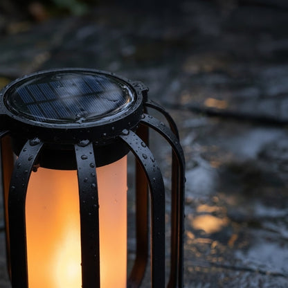 LED Lantern with Solar-Powered Flickering Flame Effect