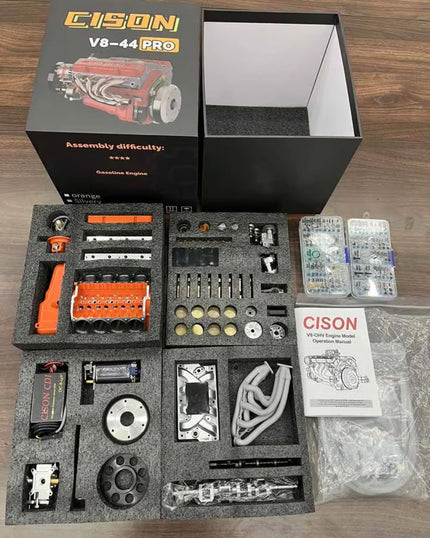 Dynamic V8 Engine Model Kit with Spark Ignition and Durable Metal Parts