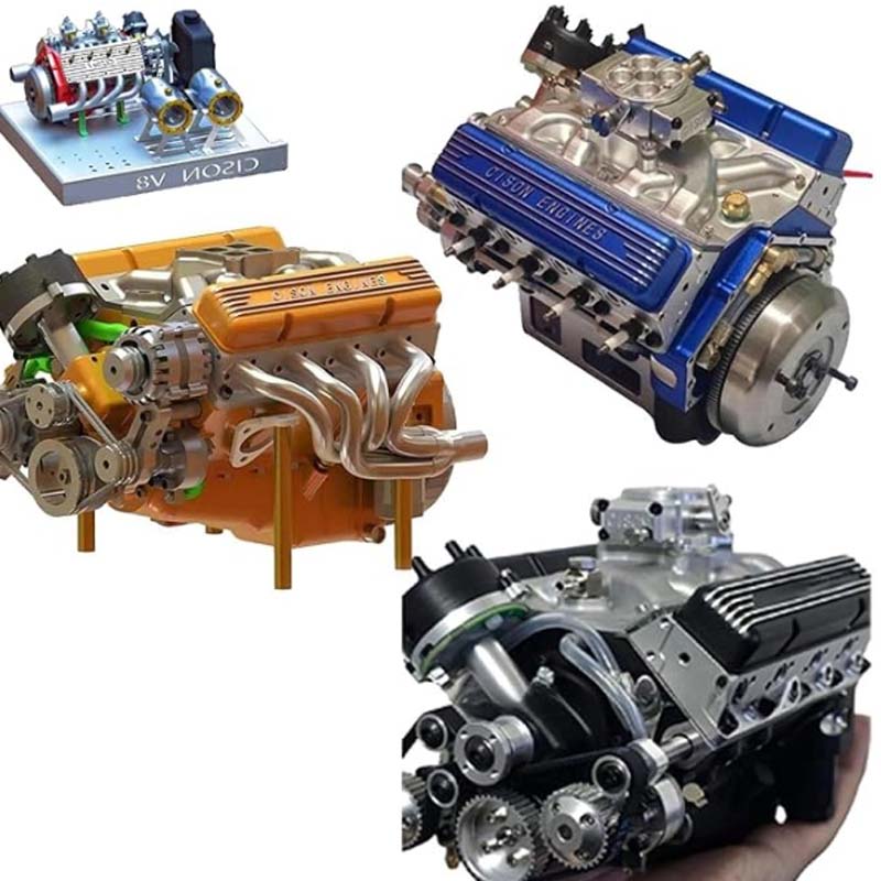 Dynamic V8 Engine Model Kit with Spark Ignition and Durable Metal Parts