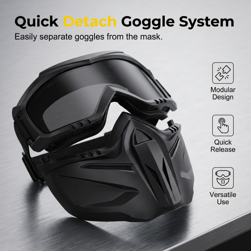 Versatile Face Protection Shield with Removable Goggles