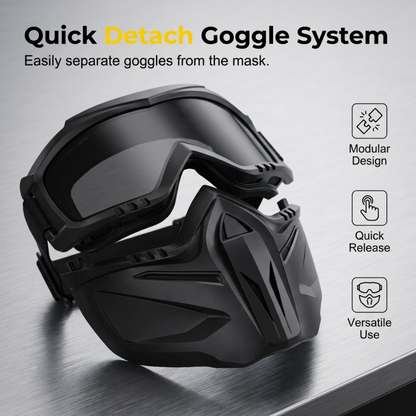 Versatile Face Protection Shield with Removable Goggles