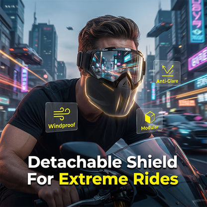 Versatile Face Protection Shield with Removable Goggles