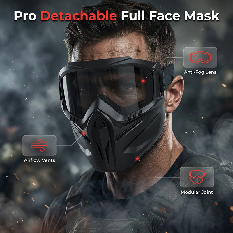 Versatile Face Protection Shield with Removable Goggles