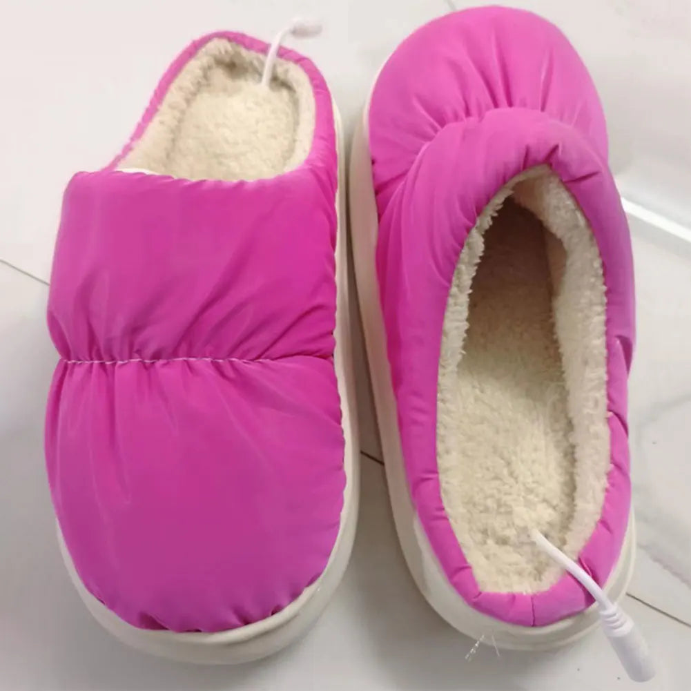 Electric Heated Slippers for Adults, Plush Lined Foot Warmers, One Size