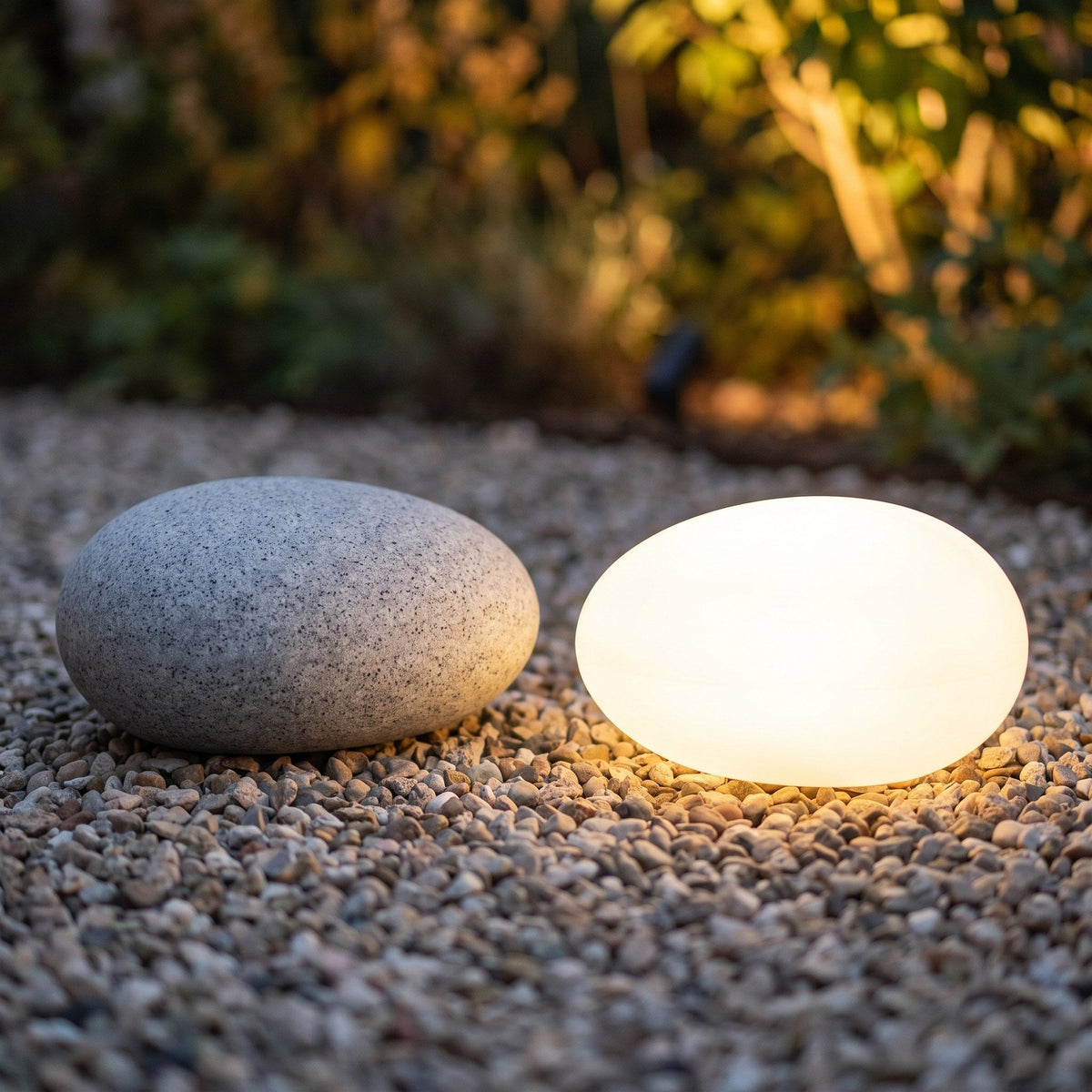 Remote-Controlled Garden Lamp in Stone Shape with LED Light