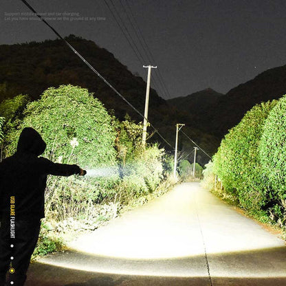 Rechargeable LED Flashlight with Telescopic Zoom, 5 Modes, IPX-6 Waterproof