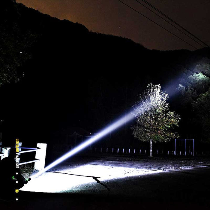 Rechargeable LED Flashlight with Telescopic Zoom, 5 Modes, IPX-6 Waterproof