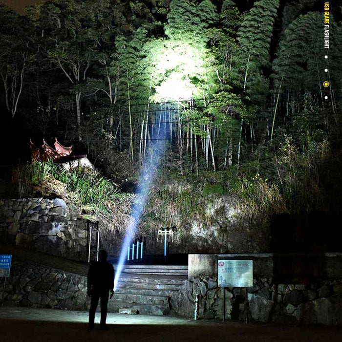 Rechargeable LED Flashlight with Telescopic Zoom, 5 Modes, IPX-6 Waterproof