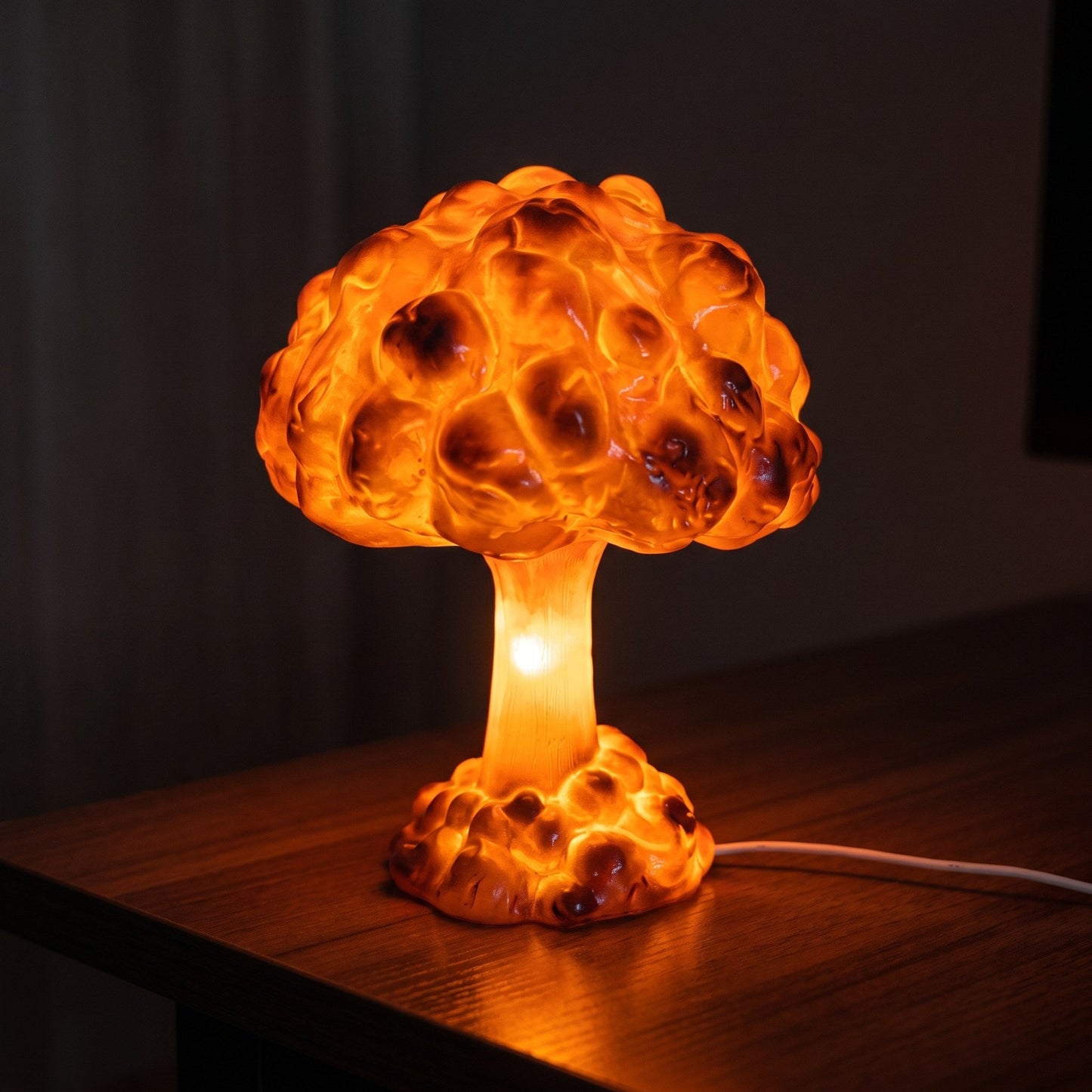 LED Table Lamp in Mushroom Cloud Design