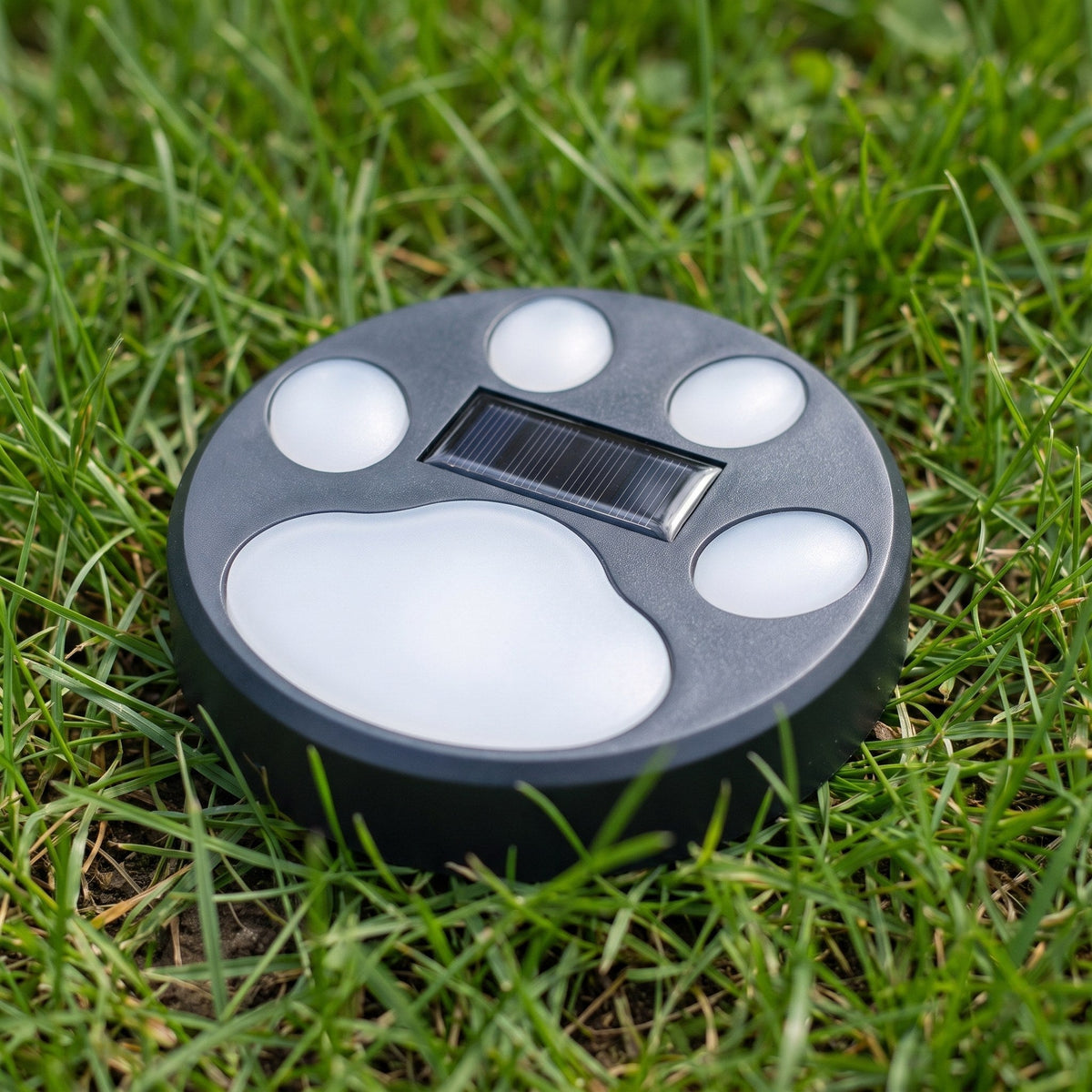 3-Pack Solar Garden Lights with Paw Print Design