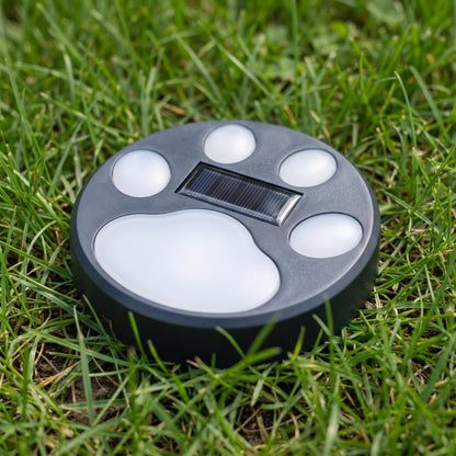 3-Pack Solar Garden Lights with Paw Print Design