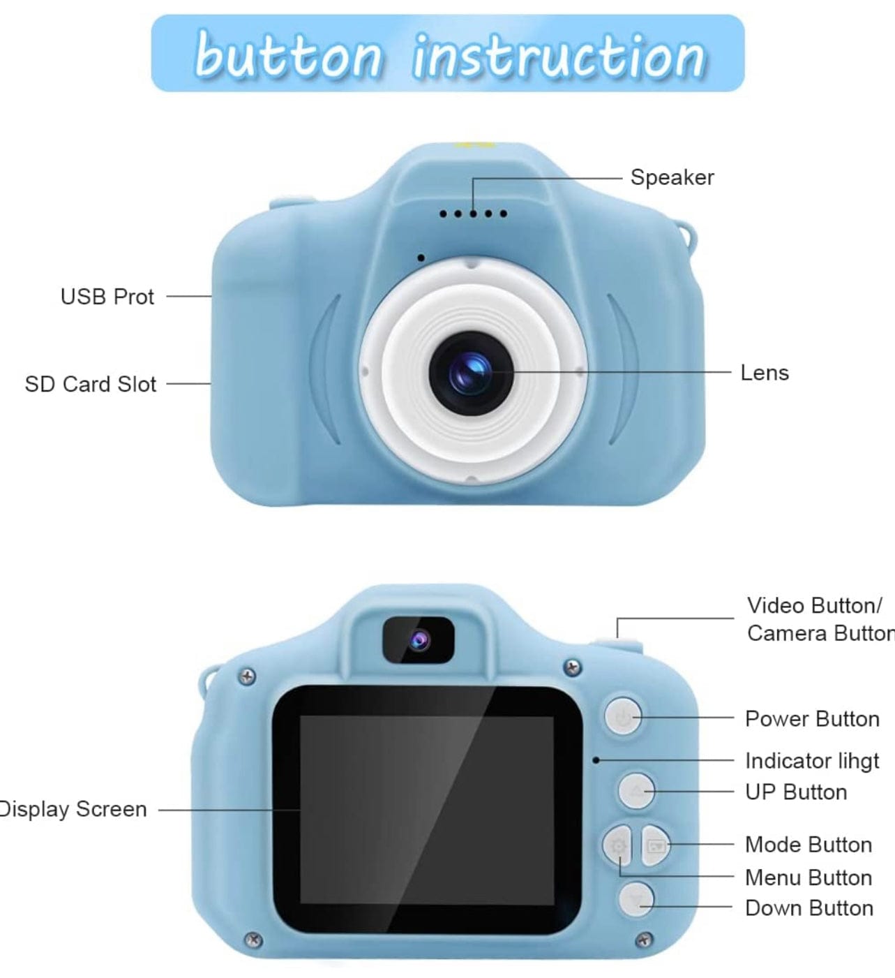 Compact Vintage-Style Digital Camera with Selfie Features