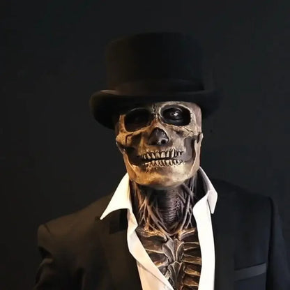 Creepy Skeleton Ensemble with Realistic Mask and Bodysuit