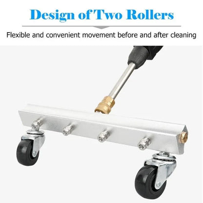 Stainless Steel Underbody Pressure Washer Tool with Swivel Wheels for Trucks, SUVs, Trailers