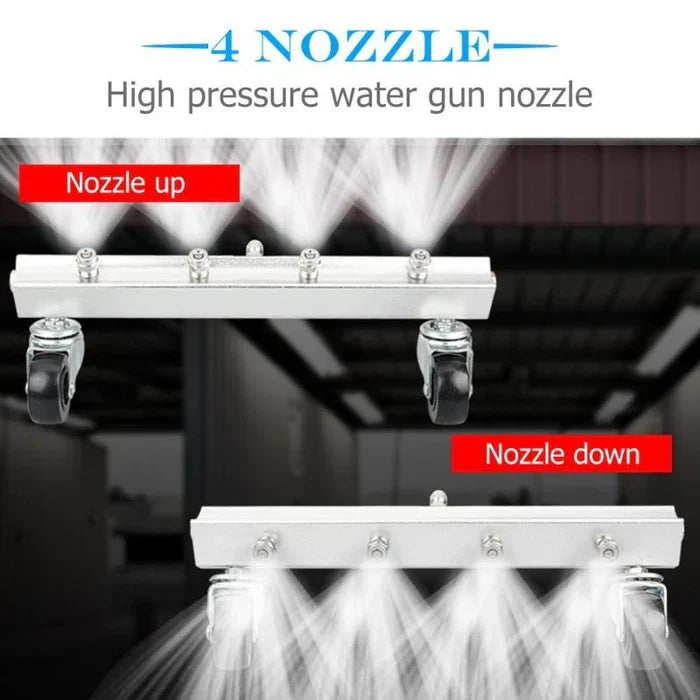 Stainless Steel Underbody Pressure Washer Tool with Swivel Wheels for Trucks, SUVs, Trailers