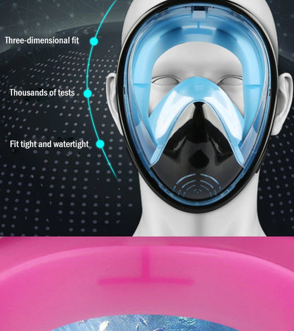 All-Around Snorkeling Mask with Ball Valve Seal and Camera Holder