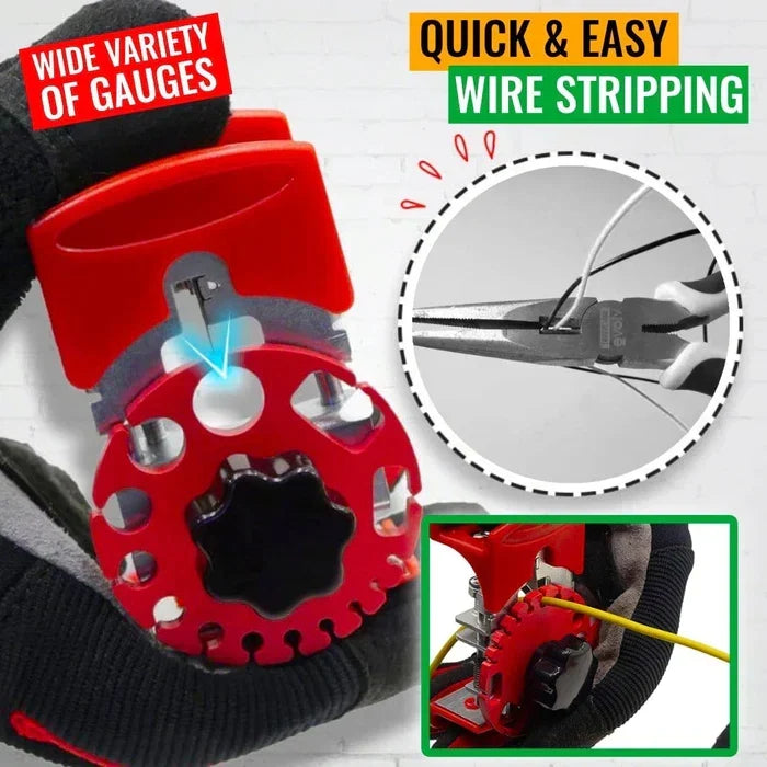 Handheld Wire Stripper Tool with 10 Extra Blades - Adjustable Copper Cable Recycling for 24-0 AWG