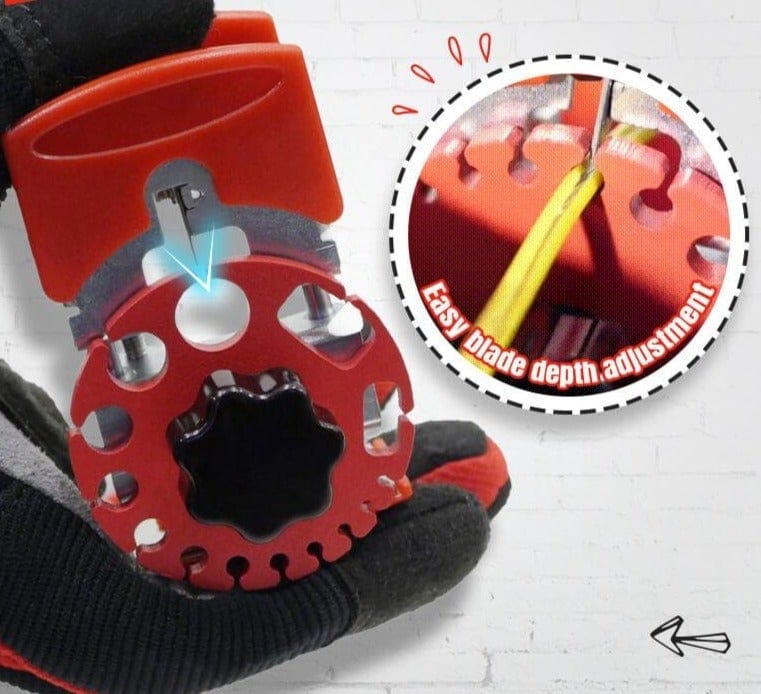 Handheld Wire Stripper Tool with 10 Extra Blades - Adjustable Copper Cable Recycling for 24-0 AWG
