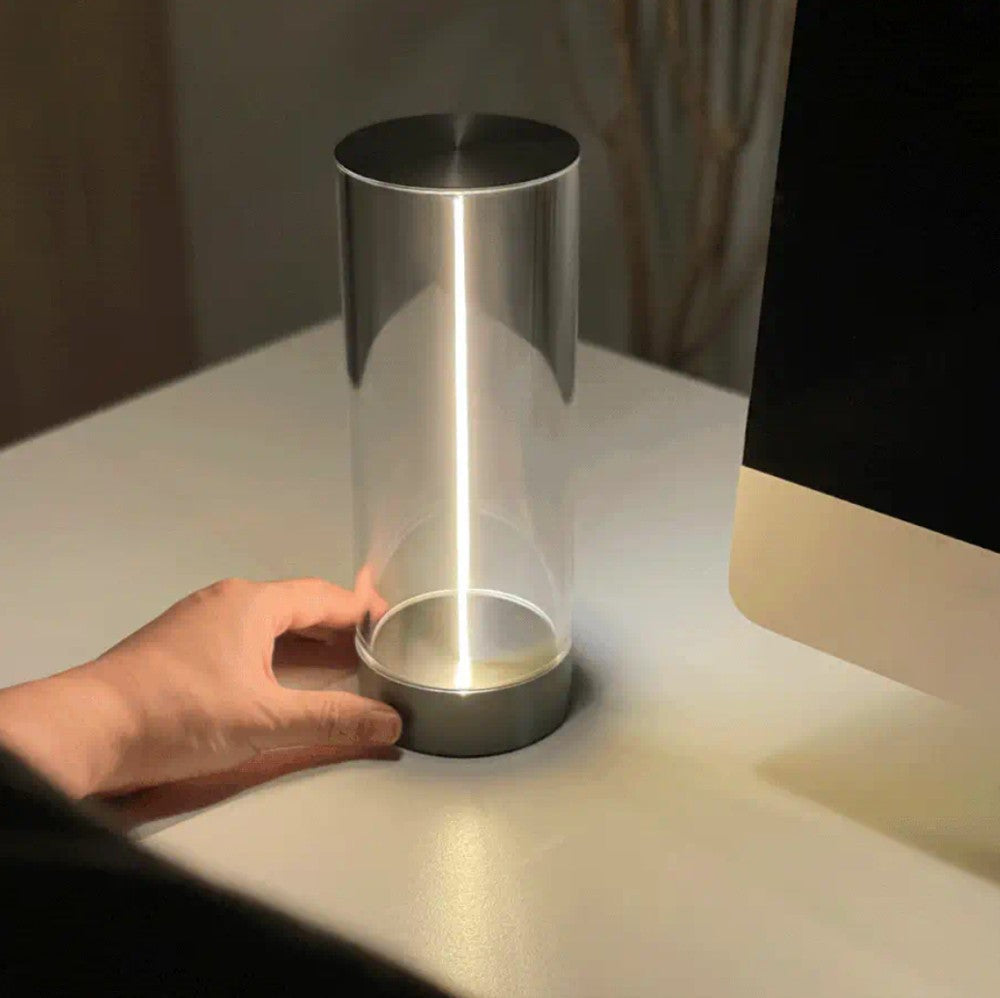 LED Table Lamp with Dimmer – Wireless Glass Design