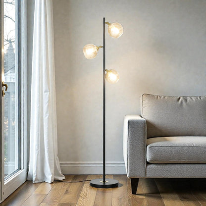 3-Bulb Floor Lamp with Adjustable Glass Shades