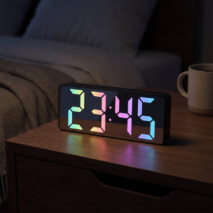 Mirror Finish Digital Clock with Alarm Function