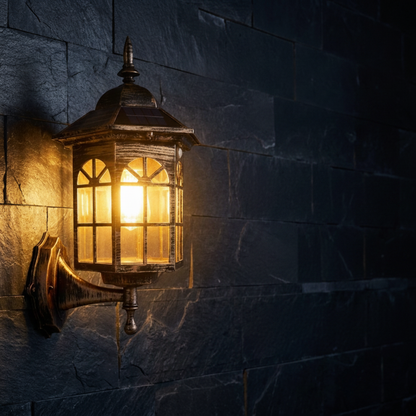 Outdoor Wall Lantern with Solar Motion Detection