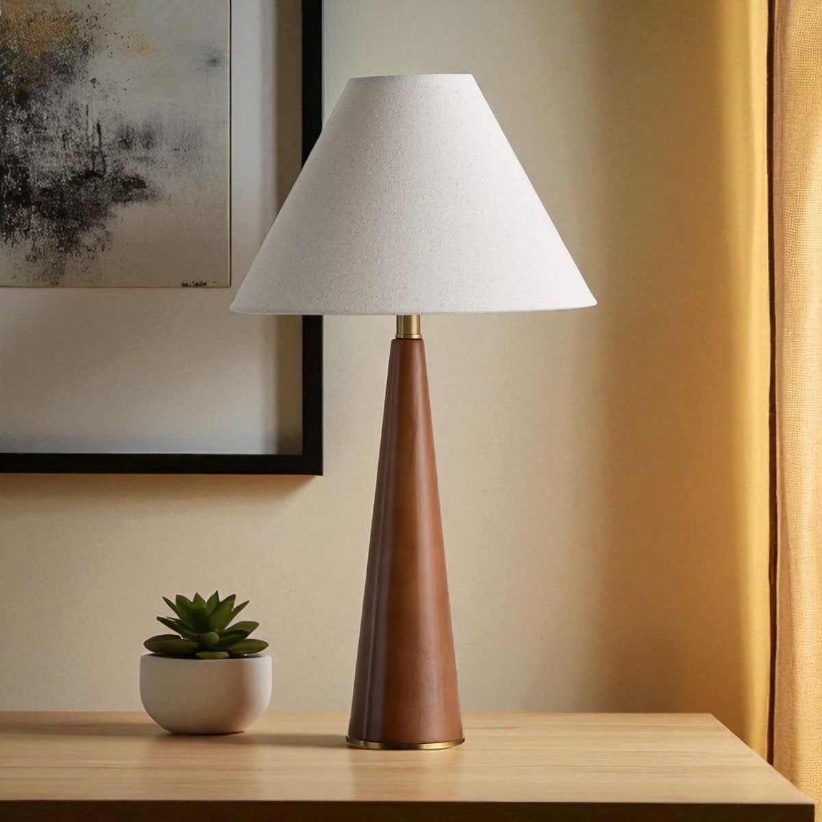 Wooden Table Lamp with Elegant Design