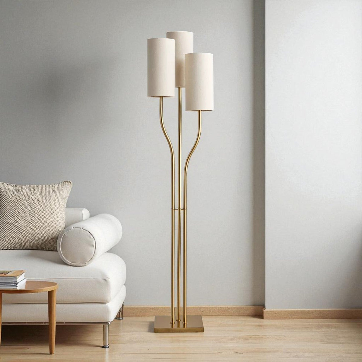 Elegant Golden Metal Floor Lamp