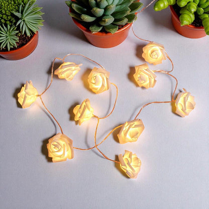 Rose-patterned LED Garden Strip Lights, 5.4ft Length