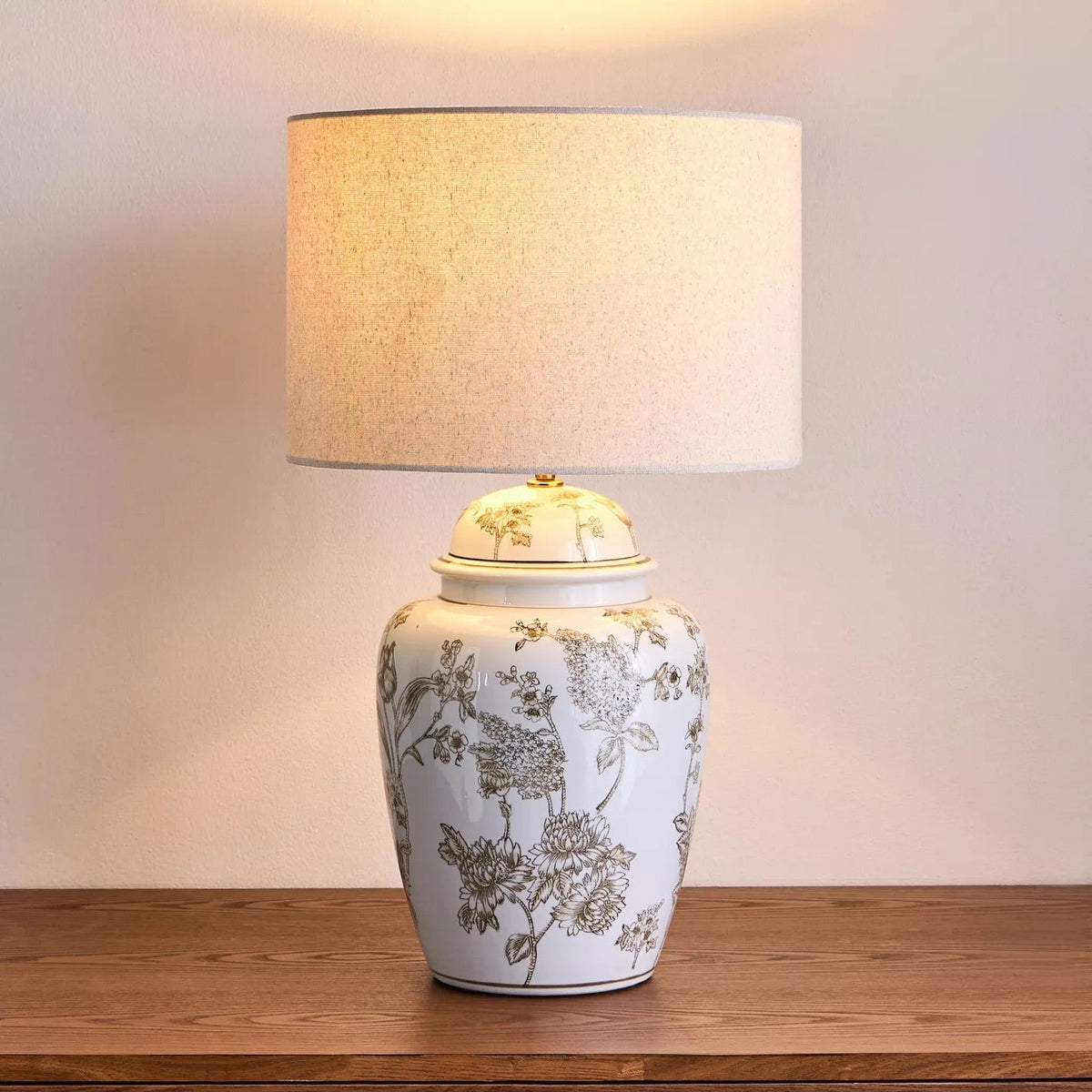 Table Lamp with Ceramic Design and Pattern
