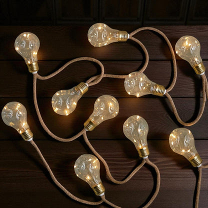 Warm LED String Lights with Rope Design for Outdoor Use
