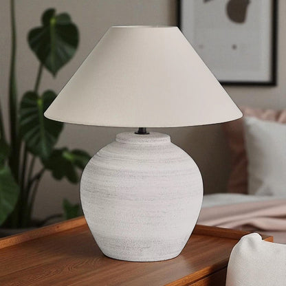 White Ceramic Table Lamp - Stylish Lighting Fixture