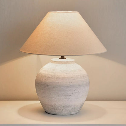 White Ceramic Table Lamp - Stylish Lighting Fixture
