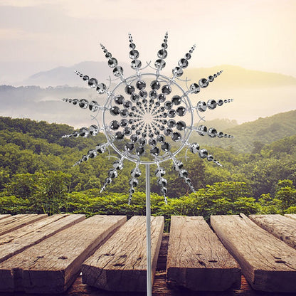 Multi-Color Metal Wind Spinner with 18 Rotating Blades, Rust-Resistant