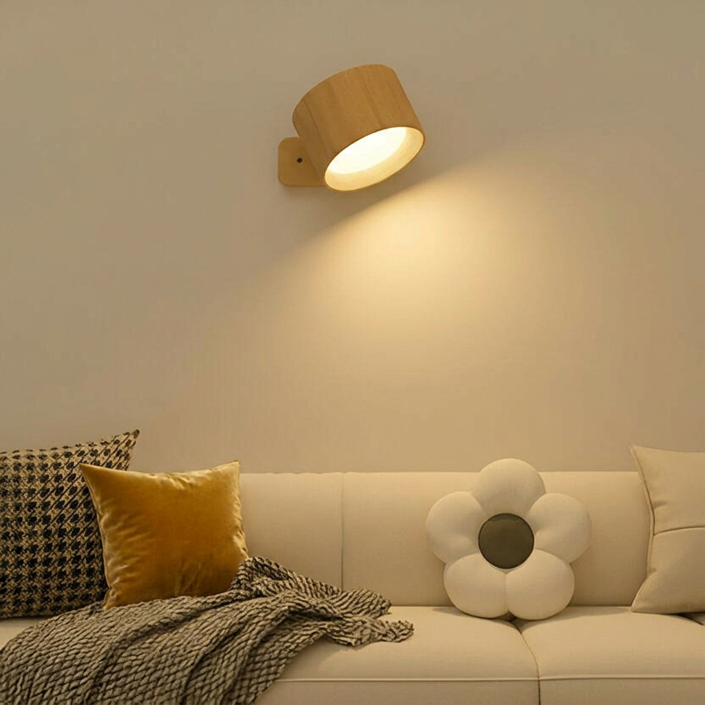 Touch Control LED Wall Lamp with Adjustable Brightness and 3 Color Options