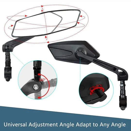 360° Adjustable Handlebar Mirrors for Safe Cycling