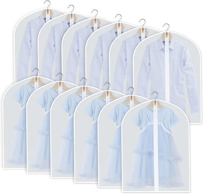 Premium Garment Storage Covers 24-Pack with Full-Length Zipper