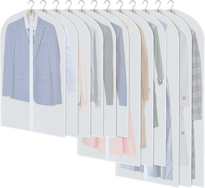 Premium Garment Storage Covers 24-Pack with Full-Length Zipper