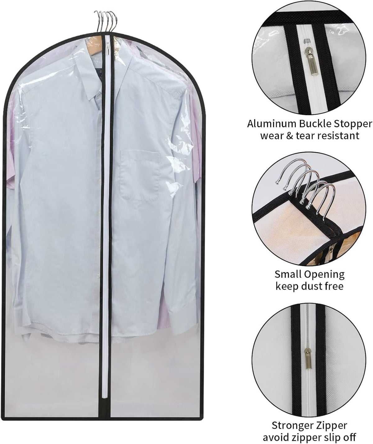 Premium Garment Storage Covers 24-Pack with Full-Length Zipper