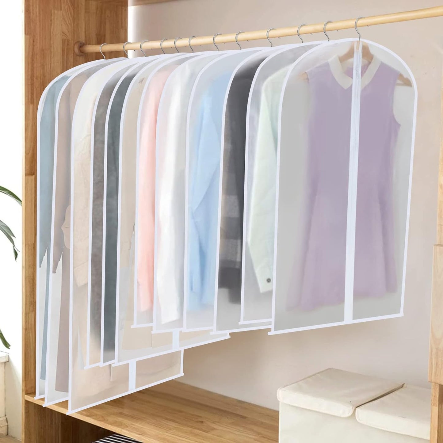 Premium Garment Storage Covers 24-Pack with Full-Length Zipper