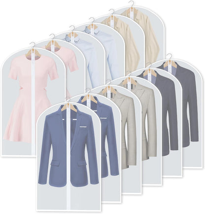 Premium Garment Storage Covers 24-Pack with Full-Length Zipper
