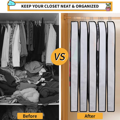Premium Garment Storage Covers 24-Pack with Full-Length Zipper